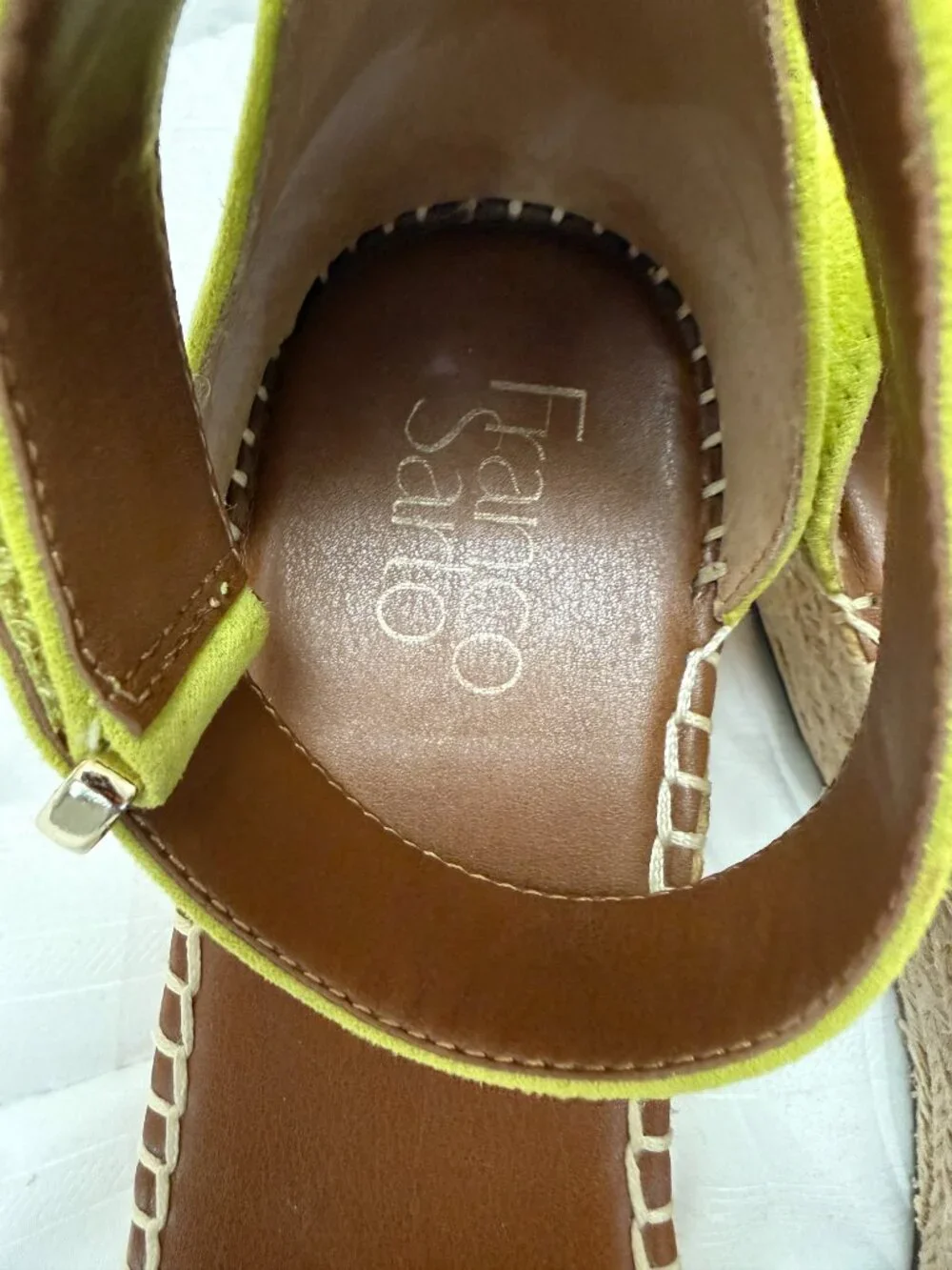 Franco Sarto Lime Green Suede Espadrille Sandals - Sz 10